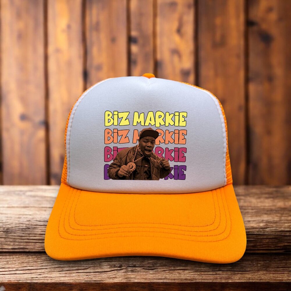 Biz Markie Unisex Trucker Hat Orange Snapback 90s Hip Hop Baseball Cap